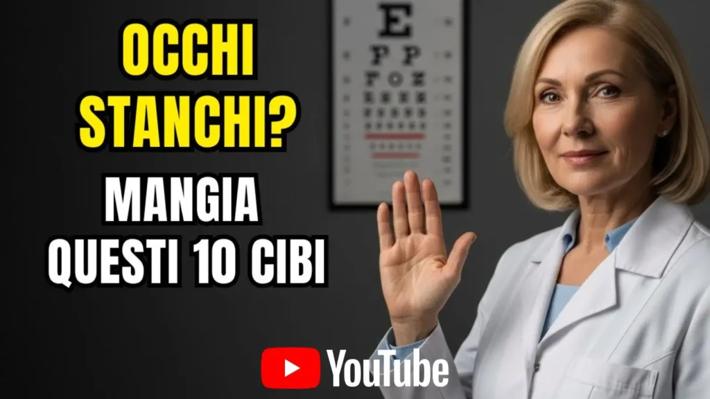 Guarda su YouTube il video sui cibi che proteggono occhi secchi e stanchi