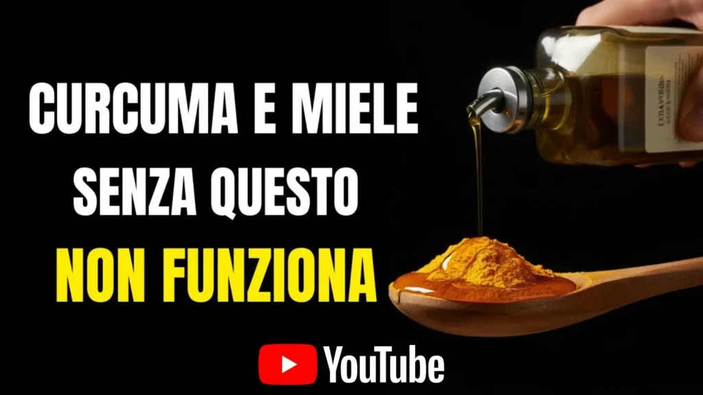 Guarda su YouTube il video sulla ricetta di curcuma e miele per dolori e infiammazione